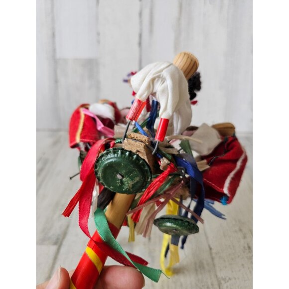 Vintage folk art childs toy tribal dancing people music - Picture 4 of 11
